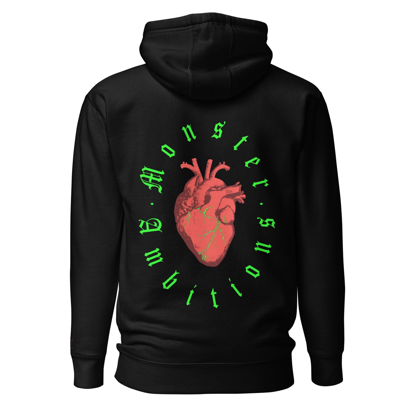 Zilla Monster Heart Hoodie (Lime)-Zilla