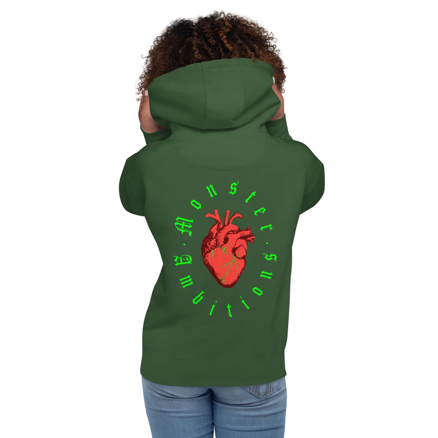 Zilla Monster Heart Hoodie (Lime)-Zilla
