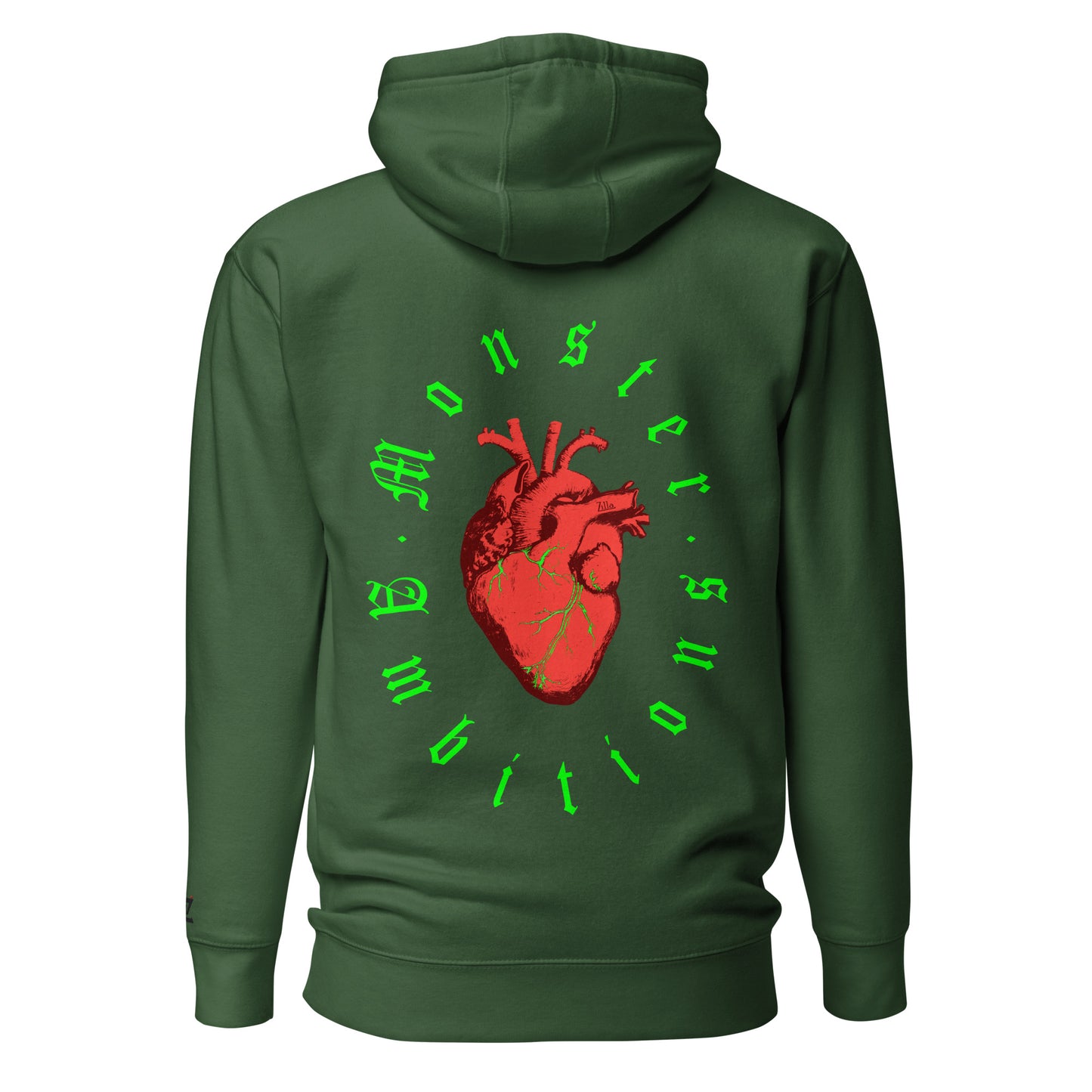 Zilla Monster Heart Hoodie (Lime)-Zilla