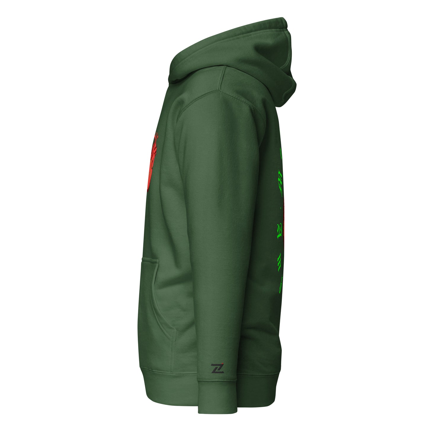 Zilla Monster Heart Hoodie (Lime)-Zilla