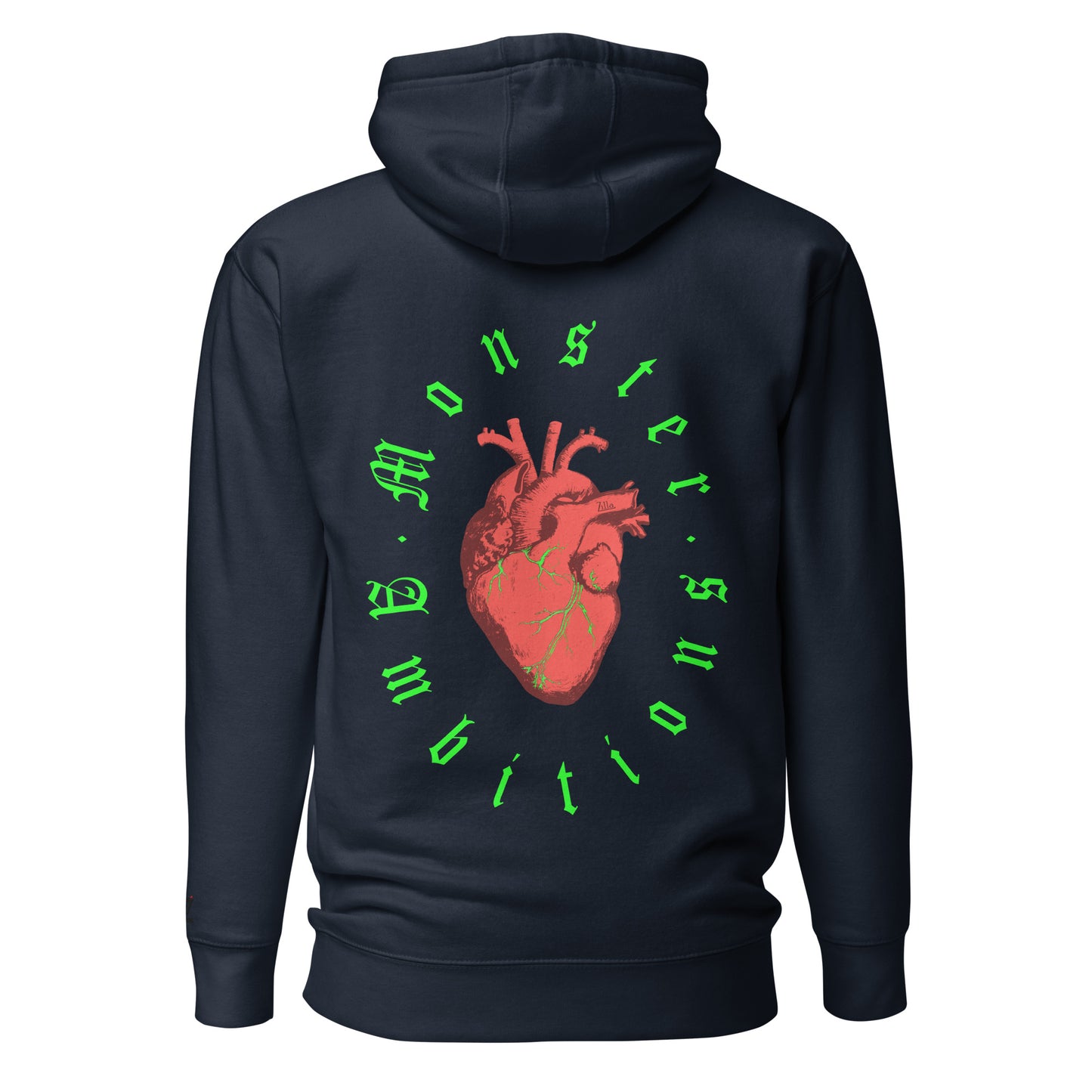 Zilla Monster Heart Hoodie (Lime)-Zilla