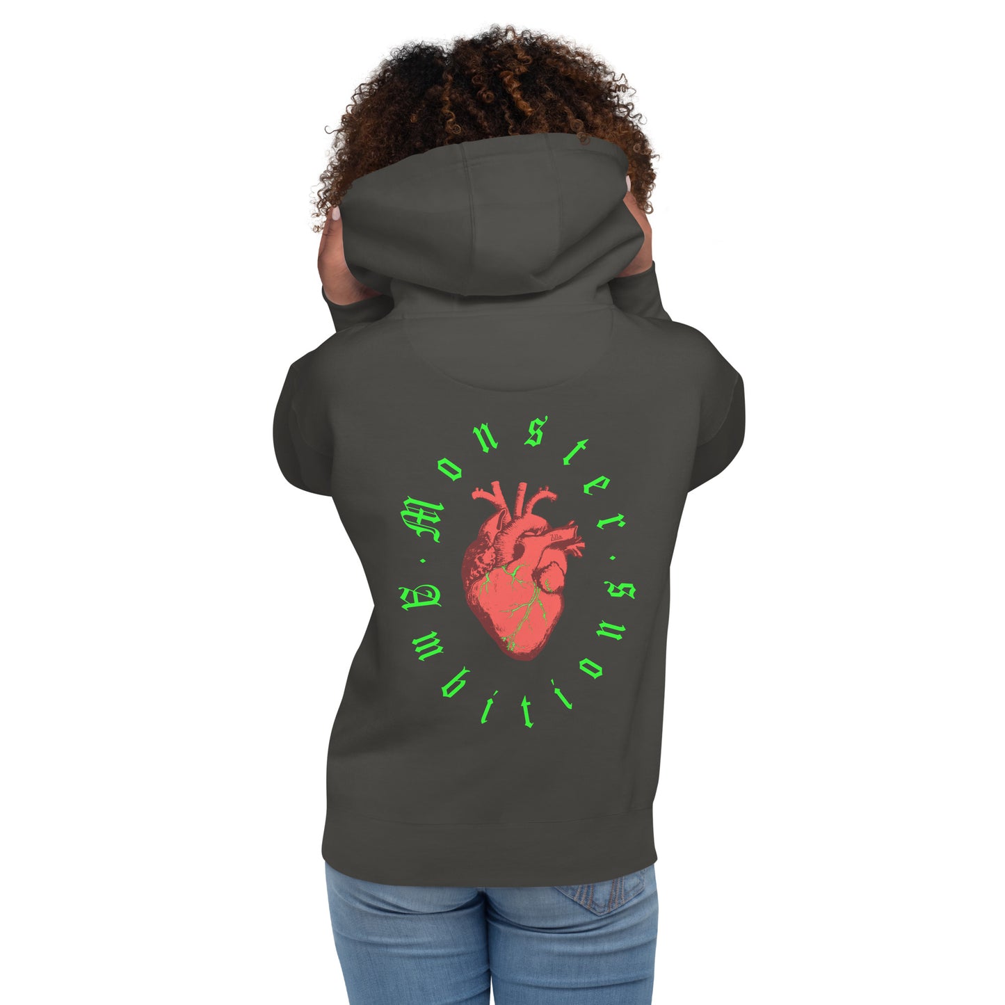 Zilla Monster Heart Hoodie (Lime)-Zilla