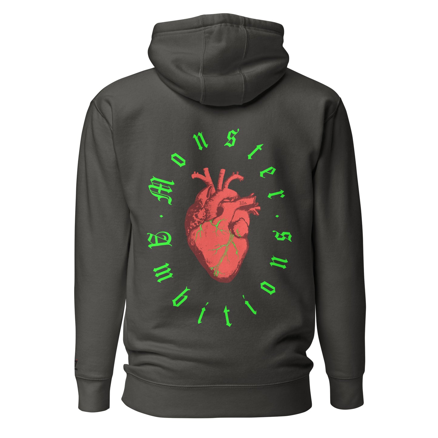 Zilla Monster Heart Hoodie (Lime)-Zilla