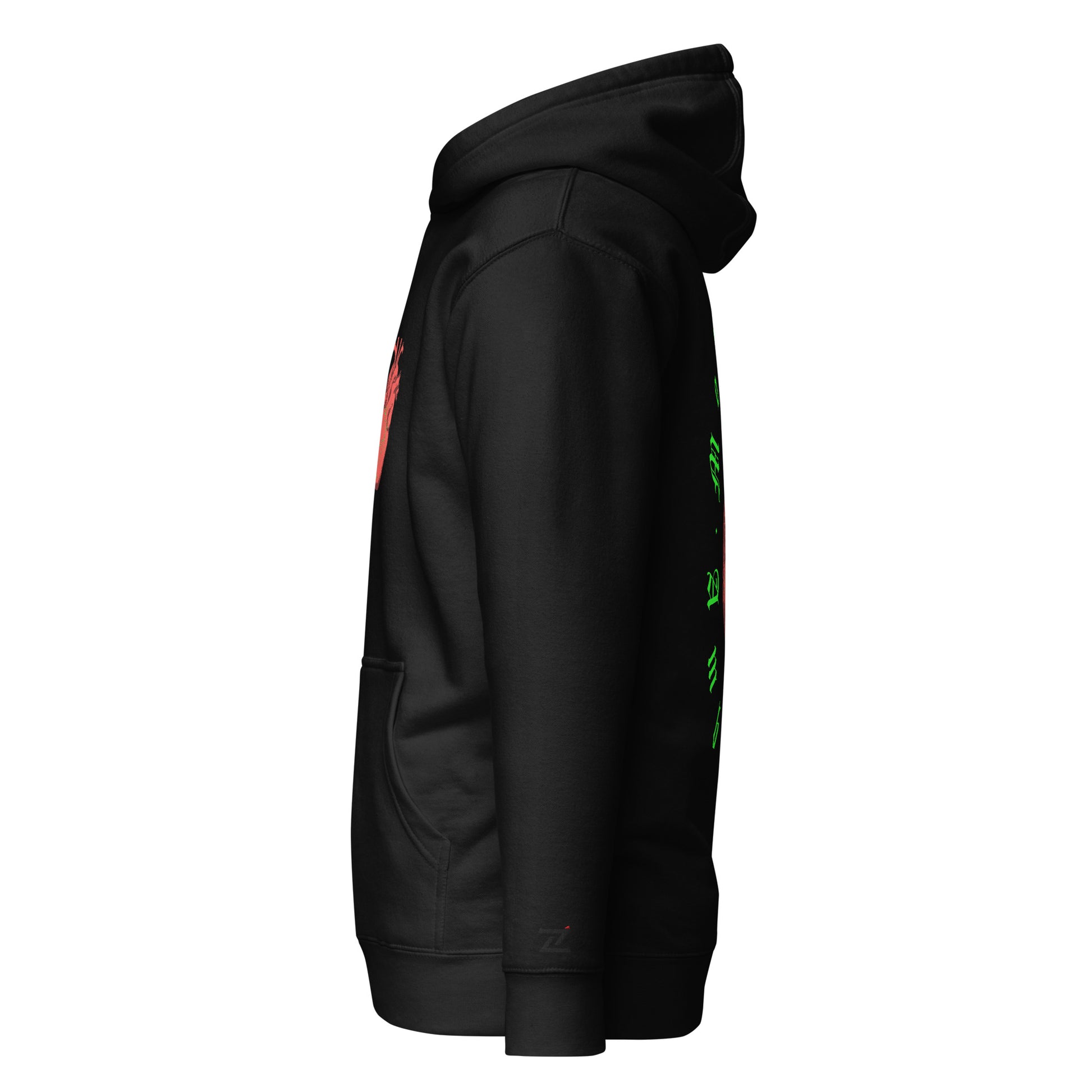 Zilla Monster Heart Hoodie (Lime)-Zilla