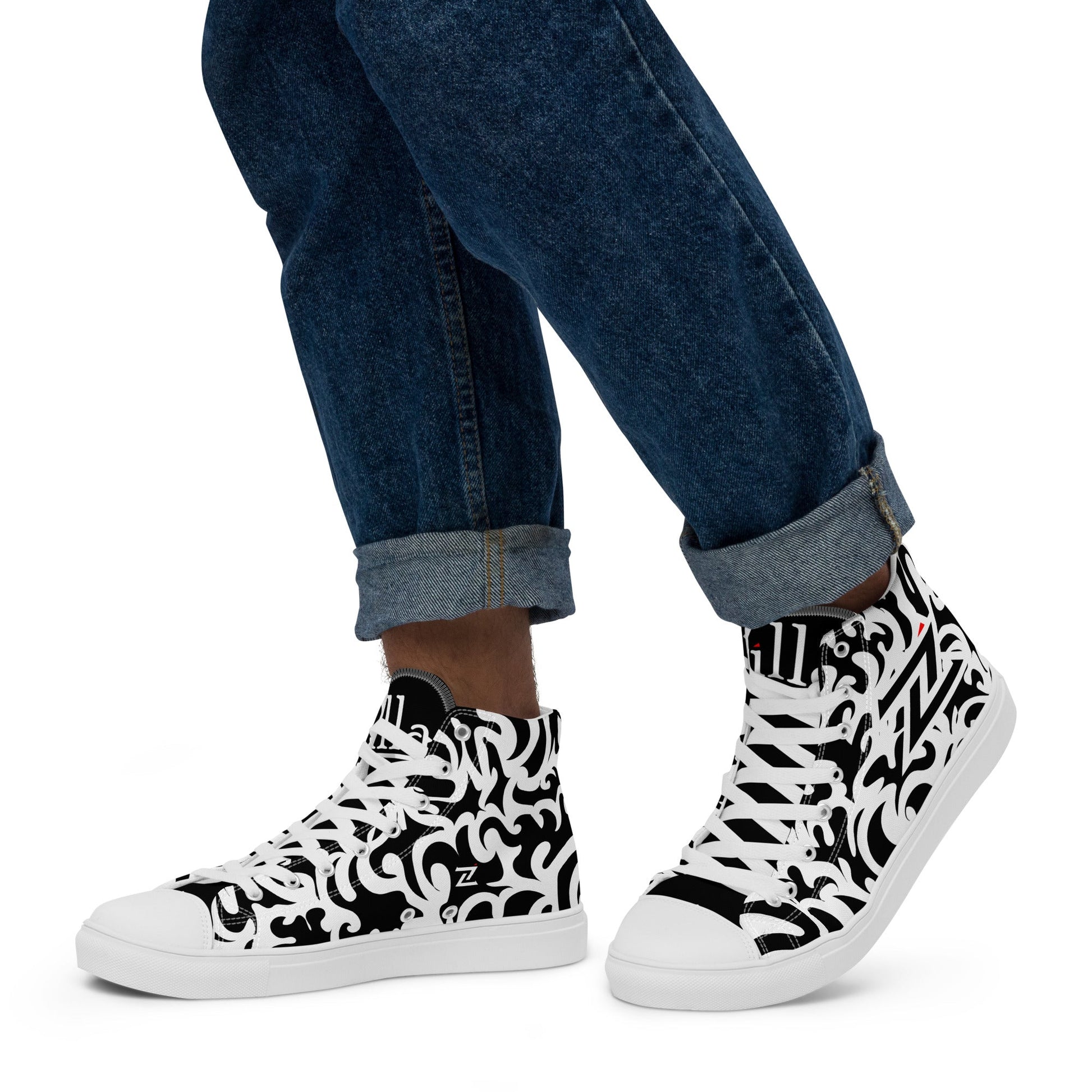 Zilla BigTruck Doodle1 High Top Canvas Shoes - Zilla