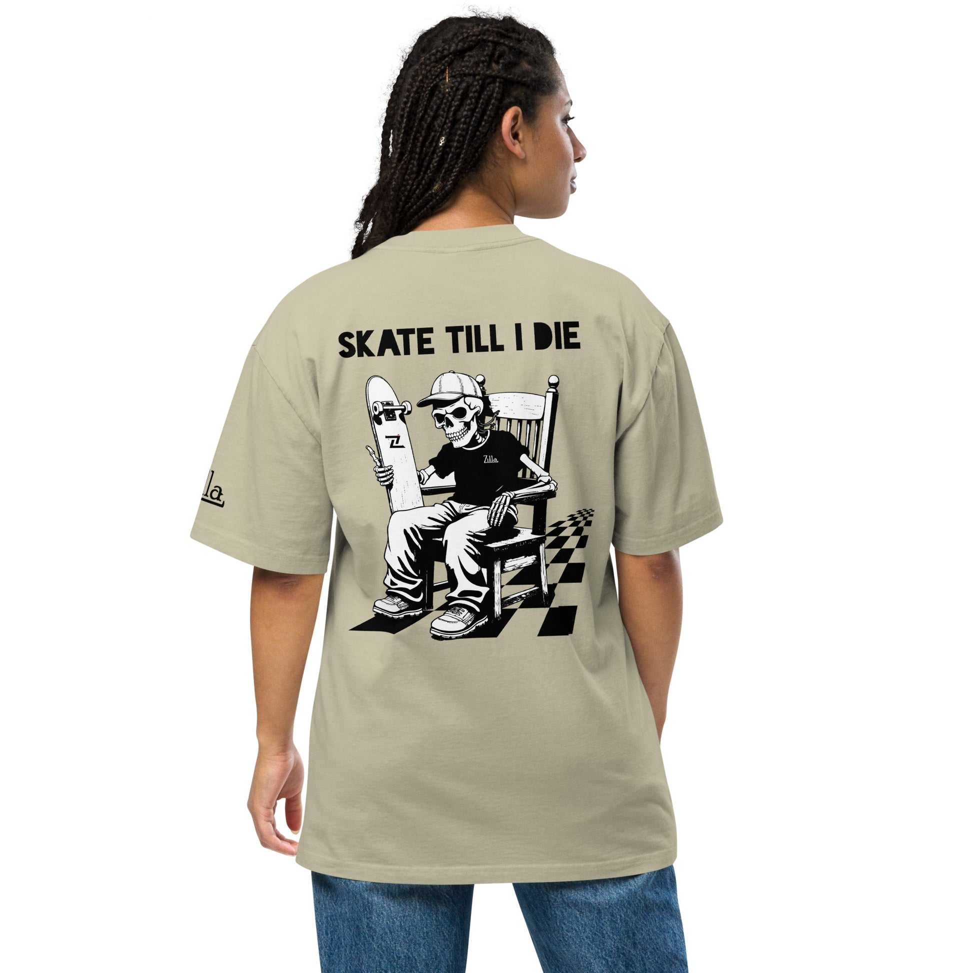 Zilla Till I Die Oversized T-Shirt (B&W) - Zilla