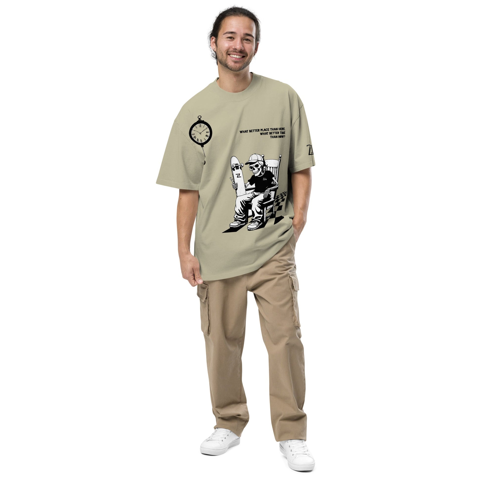 Zilla Till I Die Oversized T-Shirt (B&W) - Zilla