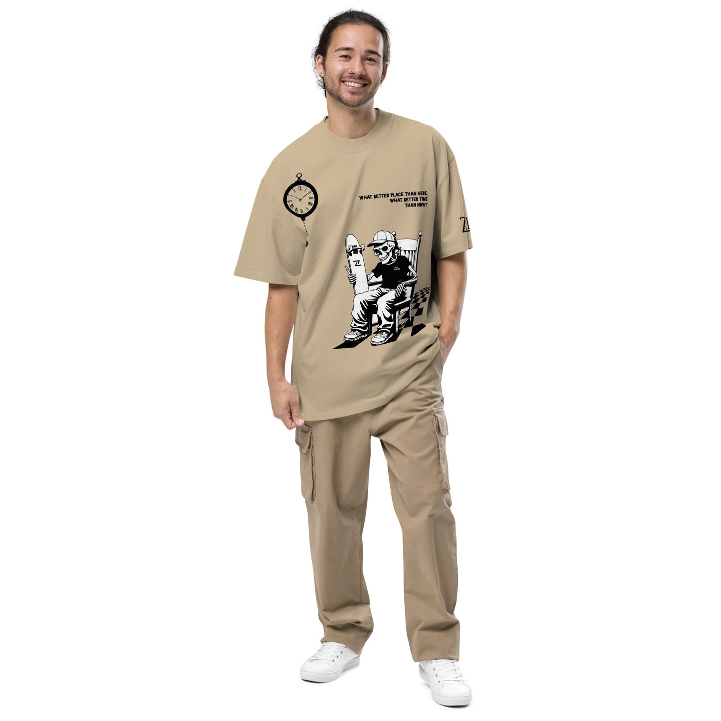 Zilla Till I Die Oversized T-Shirt (B&W) - Zilla